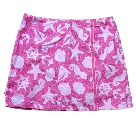 Lilly Pulitzer Skirt Skort White Label Pink Bow Nautical Size 4 Vintage Mini - Picture 1 of 8